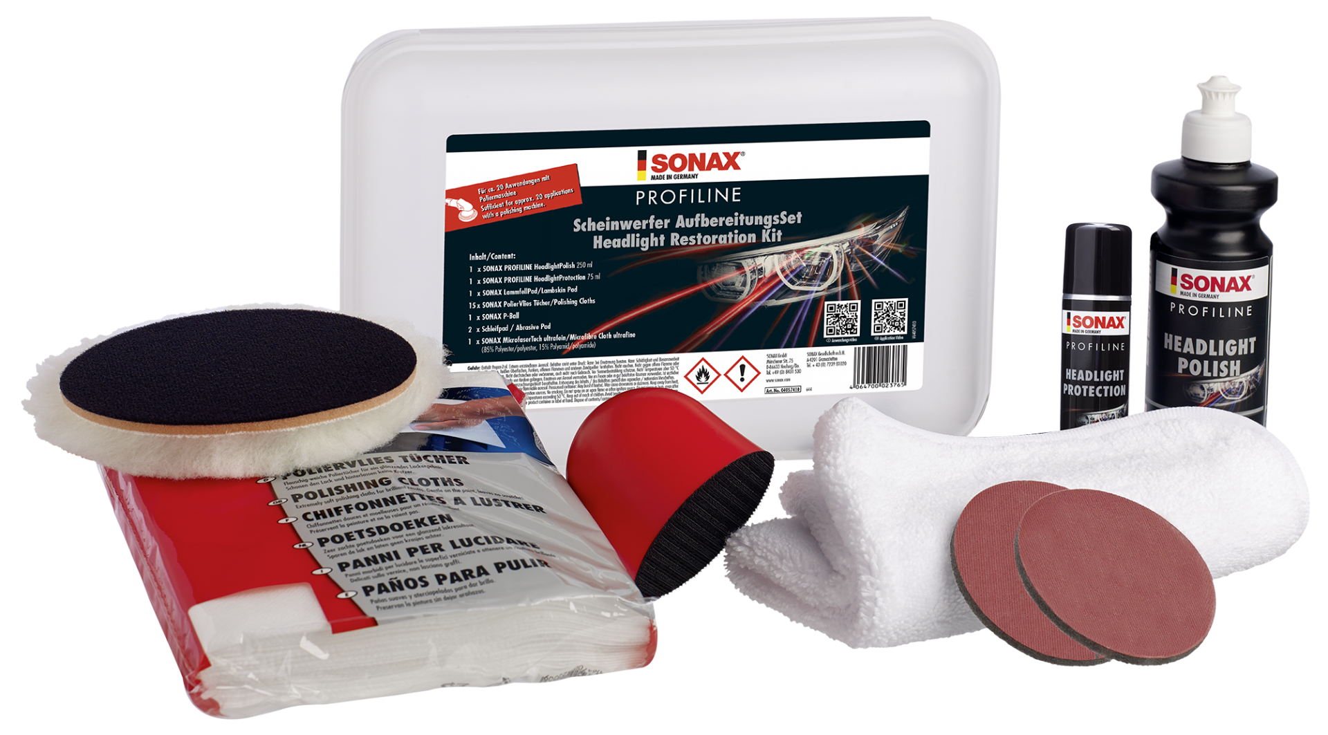 Sonax Profiline Scheinwerferaufbereitungsset Fahrzeugshine